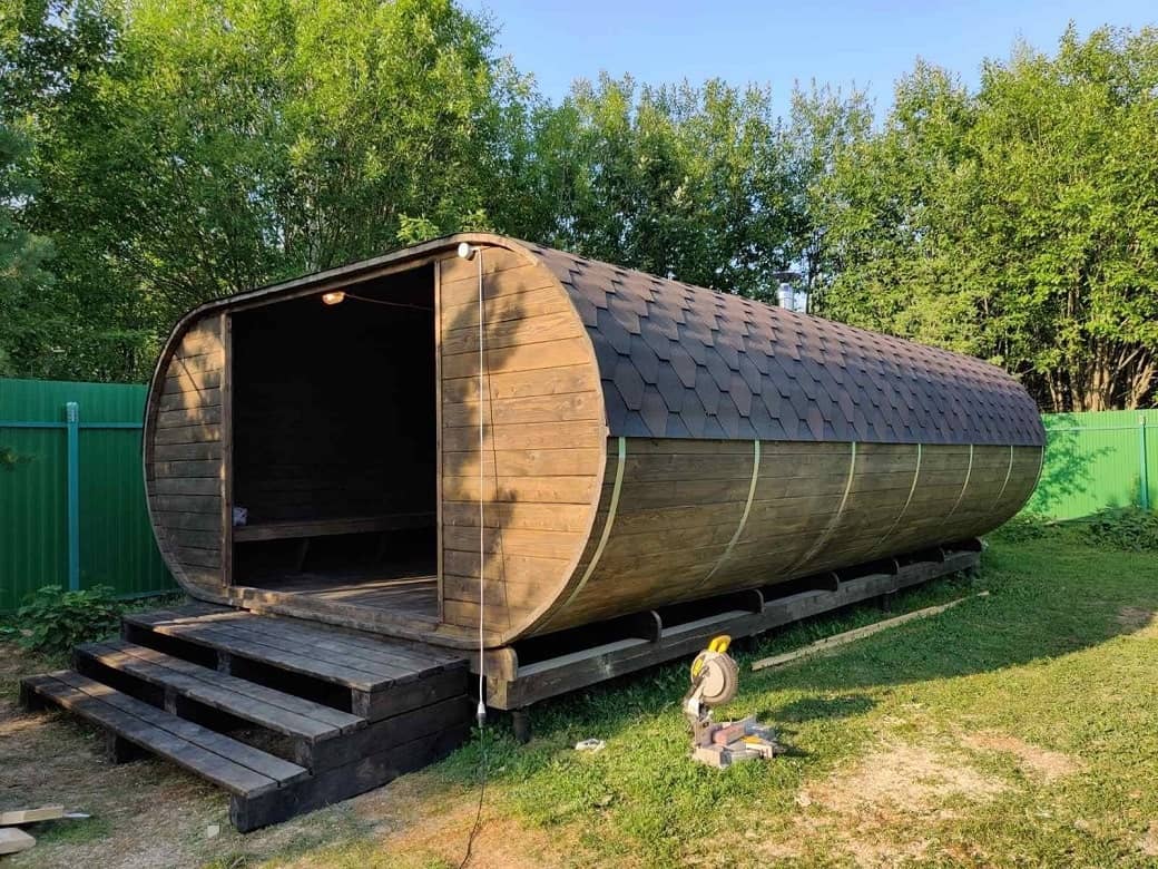 Бани квадро бочки от производителя под ключ в Москве. Цена бани от 125 ...